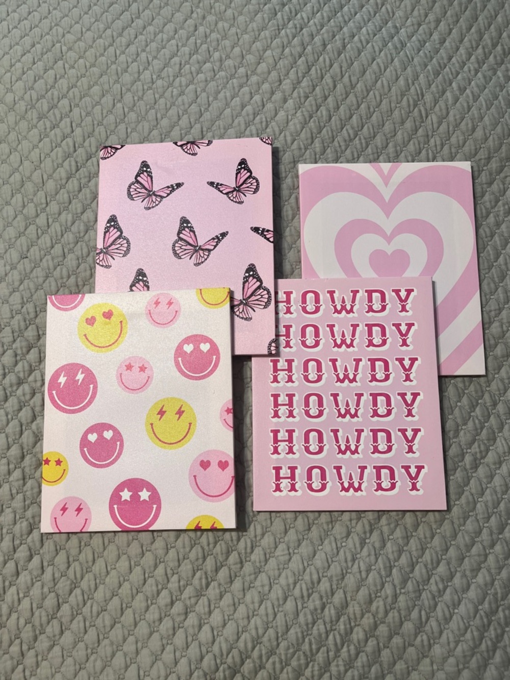 Pink Stretched canvas Room Decor- Hearts, Butterflies & Smiley Designs